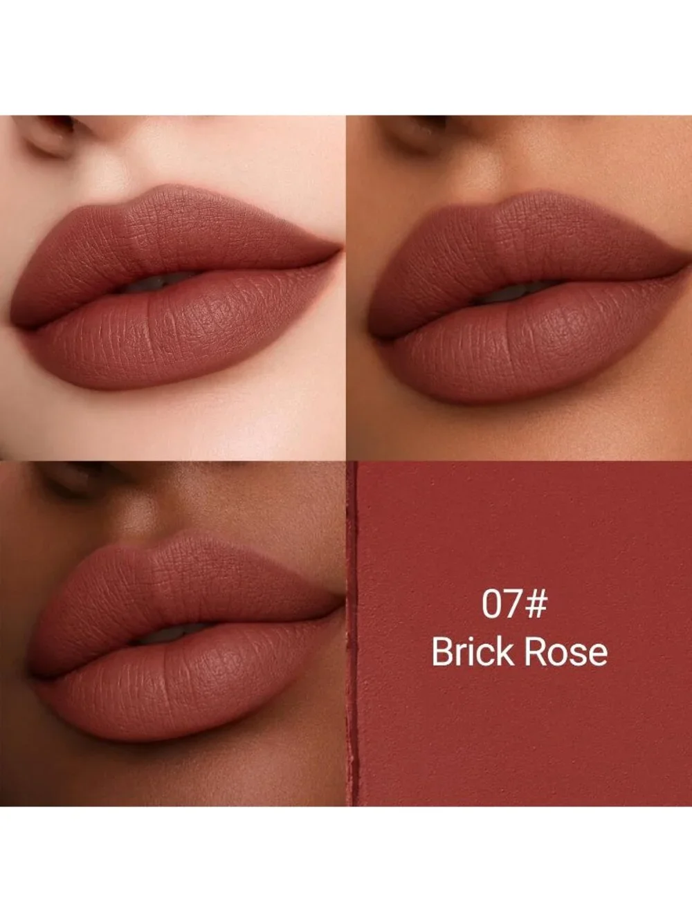 Women's E07# Brick Rose 24 Hour Long-lasting Rose Matte Lipstick Crayon